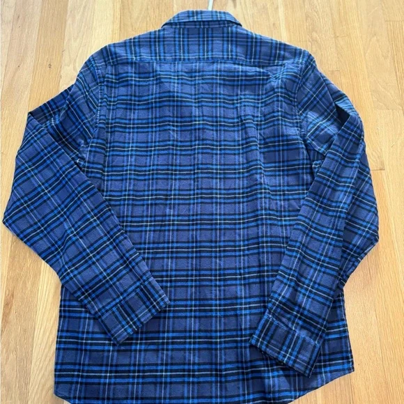 NWT Slate & Stone Dean Blue Plaid Flannel Button Down Shirt Men's Medium - Picture 9 of 9